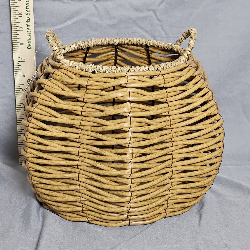 Hobby Lobby Wicker Basket‎ With Handles Natural Rattan Farmhouse Storage